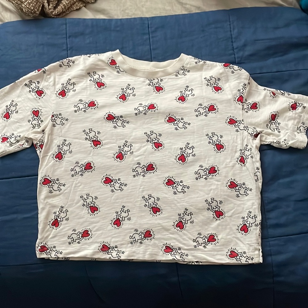 Keith Haring UNIQLO white Crop Top